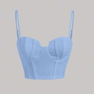 SHEIN Sky Blue Bustier Top